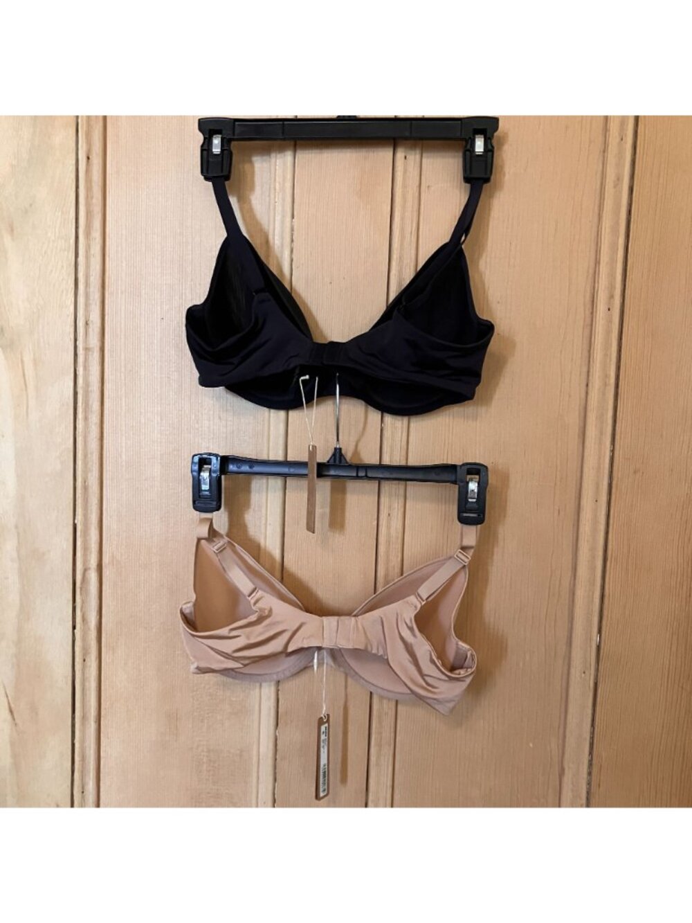 Skims Womens SET OF TWO (2) Fits Everybody Onyx Clay Bra 36C Black Beige SP NWT - Picture 6 of 12